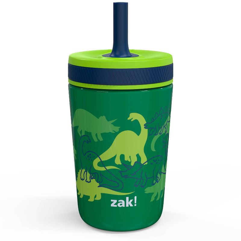 slide 1 of 3, Zak Designs 12oz Stainless Steel Dino Double Wall Kelso Tumbler: Kids Straw Cup, Dishwasher-Safe, Multicolor, 12 oz