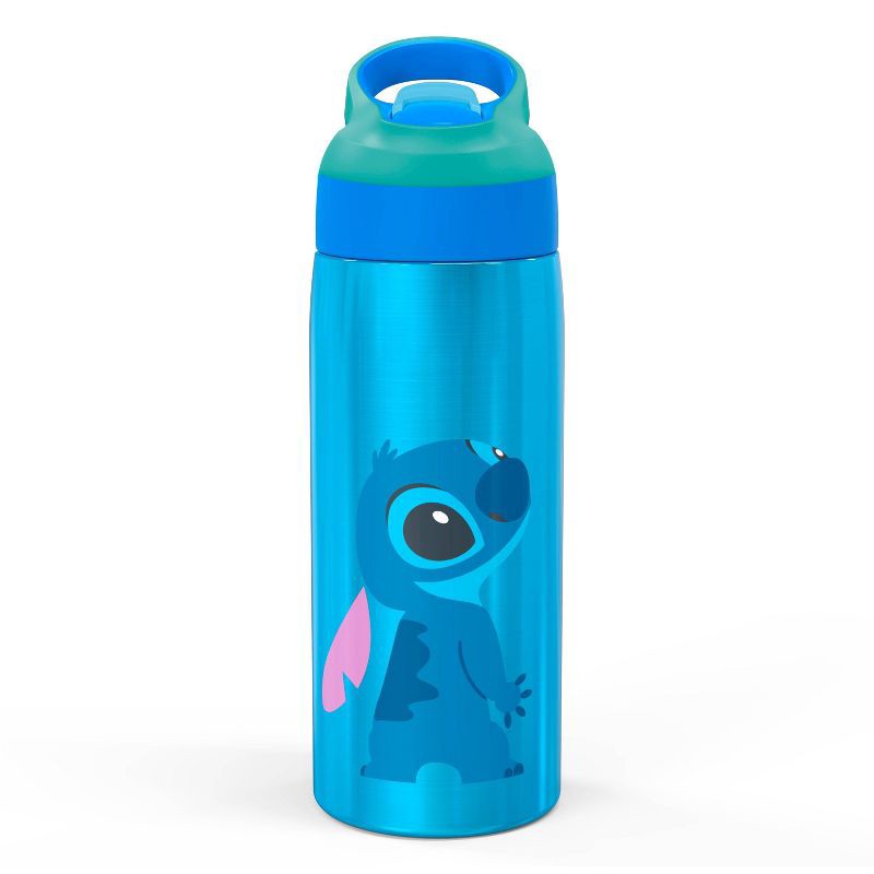 slide 1 of 3, Stitch 19oz Stainless Steel Double Wall Water Bottle - Zak Designs: Kids Disney Portable Drinkware, Dishwasher-Safe, 19 oz