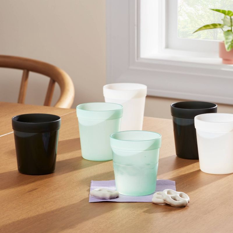 slide 2 of 3, 8oz 6pk Plastic Cool Colors Kids' Short Tumblers - Pillowfort™, 6 ct; 8 oz