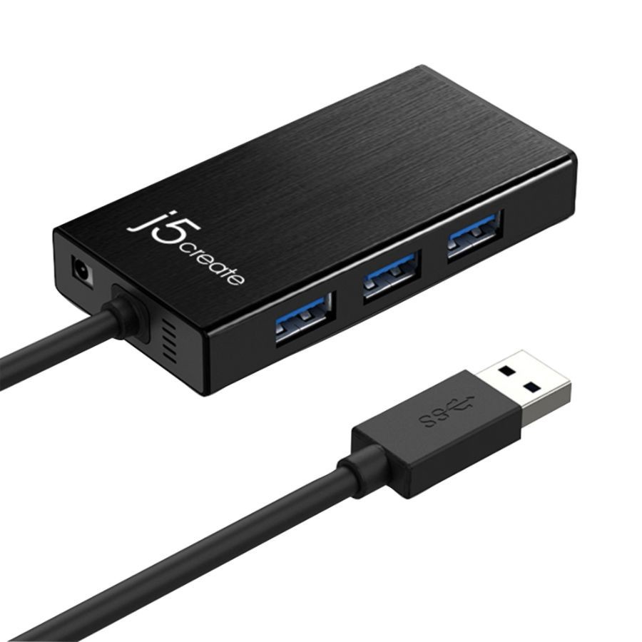 slide 3 of 4, j5create 3-Port Usb 3.0 Gigabit Ethernet Hub, Black, Juh470, 1 ct