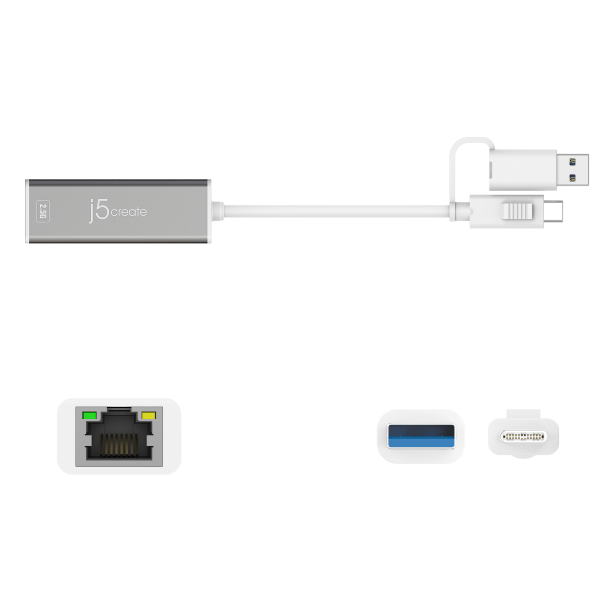 slide 3 of 6, j5create Usb-C To 2.5 Gigabit Ethernet Adapter, 3-15/16'', Space Gray, Jce145C, 1 ct