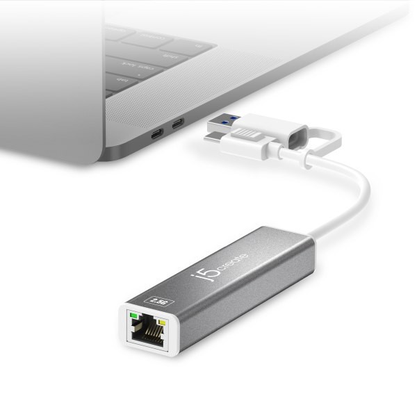 slide 2 of 6, j5create Usb-C To 2.5 Gigabit Ethernet Adapter, 3-15/16'', Space Gray, Jce145C, 1 ct