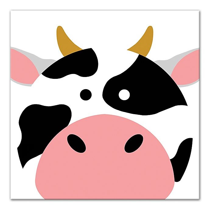 slide 2 of 4, Designs Direct Cow Face Friend Square Canvas Wall Art, 12 in