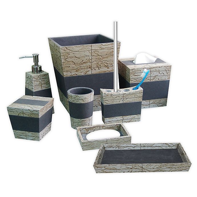 slide 1 of 1, Nu Steel Rustic Bath Accessory Set, 8 ct