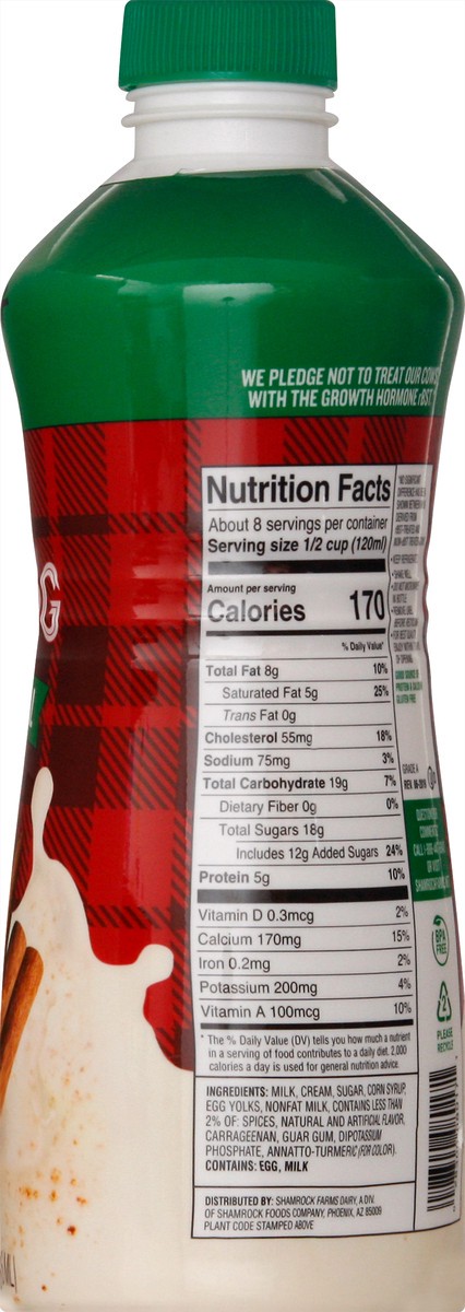 slide 10 of 12, Shamrock Farms Traditional Holiday Spice Eggnog 1 qt, 1 qt