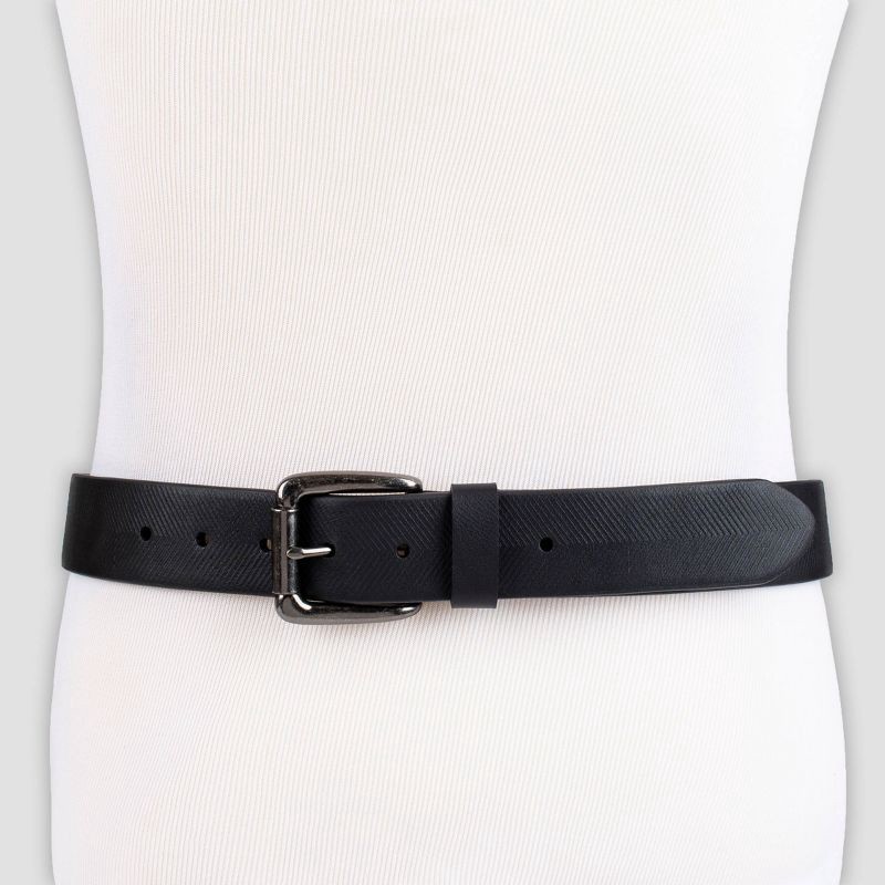 slide 3 of 5, DENIZEN from Levi's DENIZEN® from Levi's® Men's Embossed Chevron Belt - Black M, 1 ct