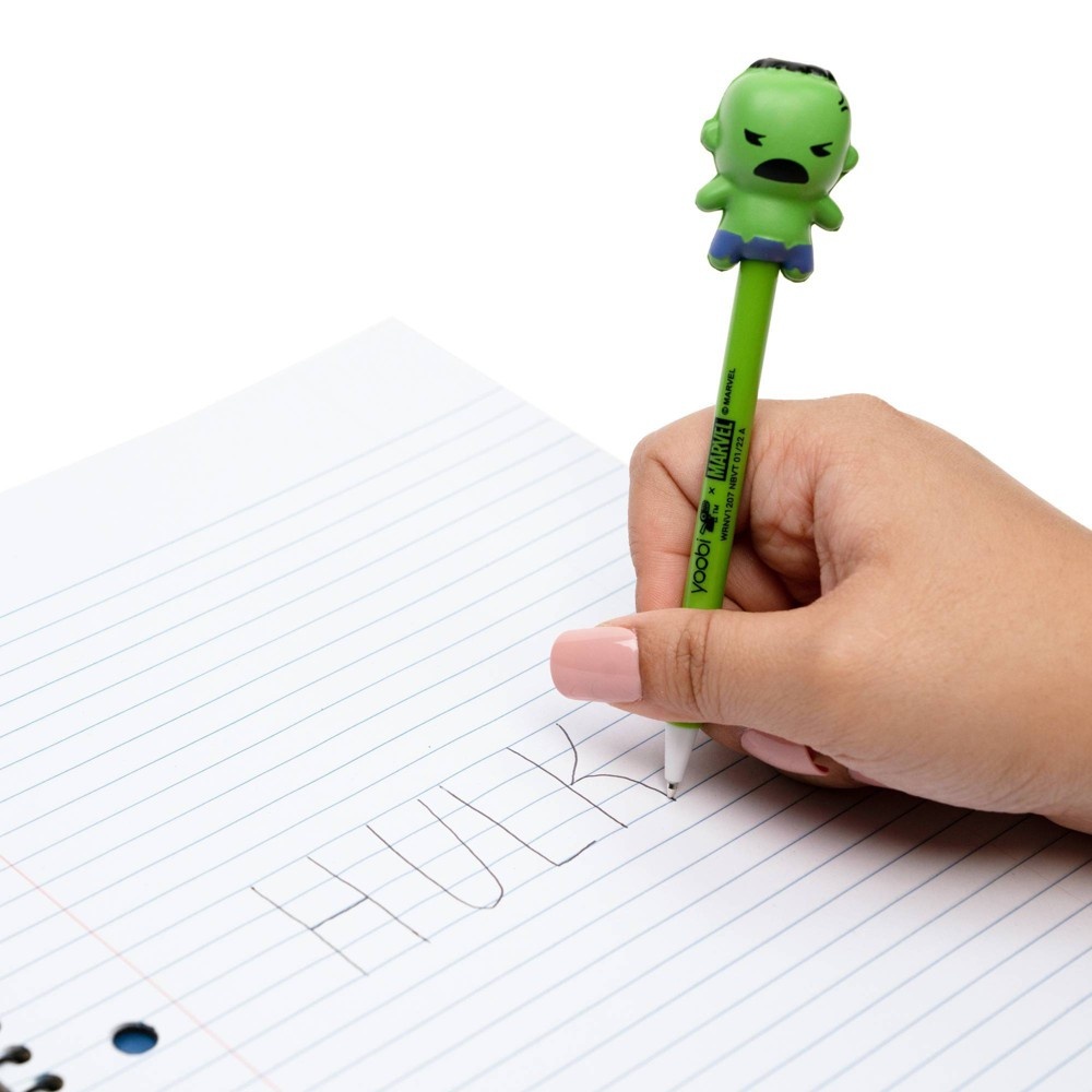 slide 6 of 6, Marvel Hulk Yoobi Novelty Ballpoint Pen Squishy Green, 1 ct