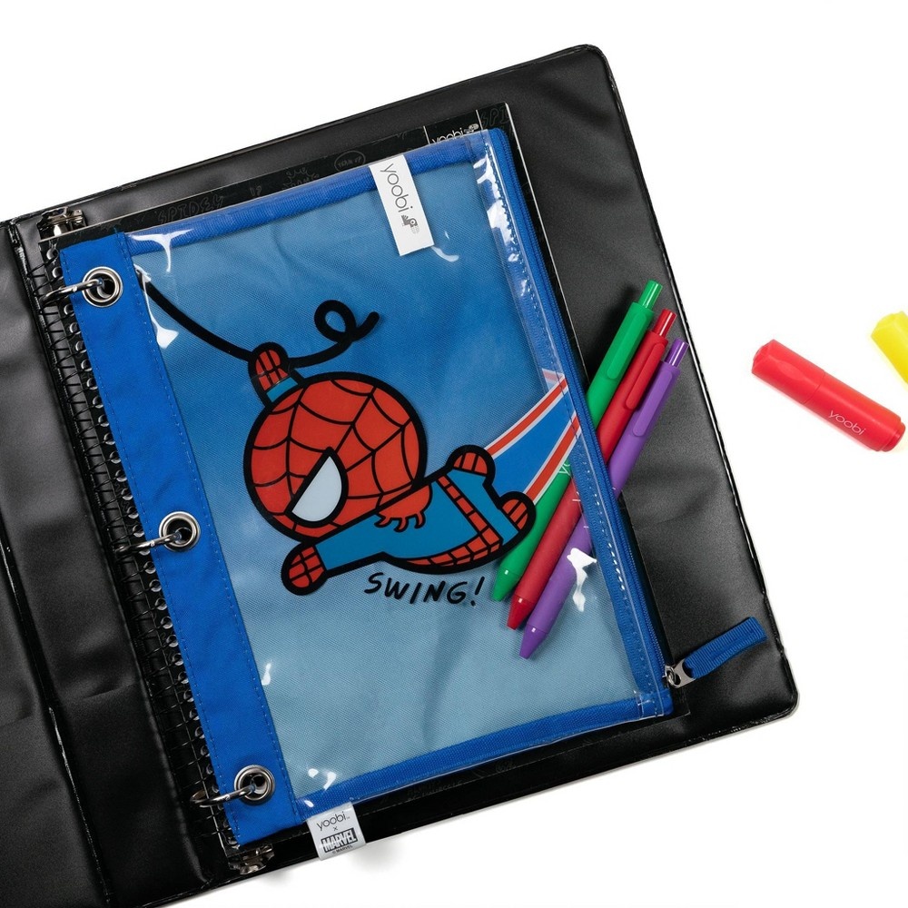 Marvel Spider-Man Yoobi Single Zip Binder Pencil Case Blue 1 ct