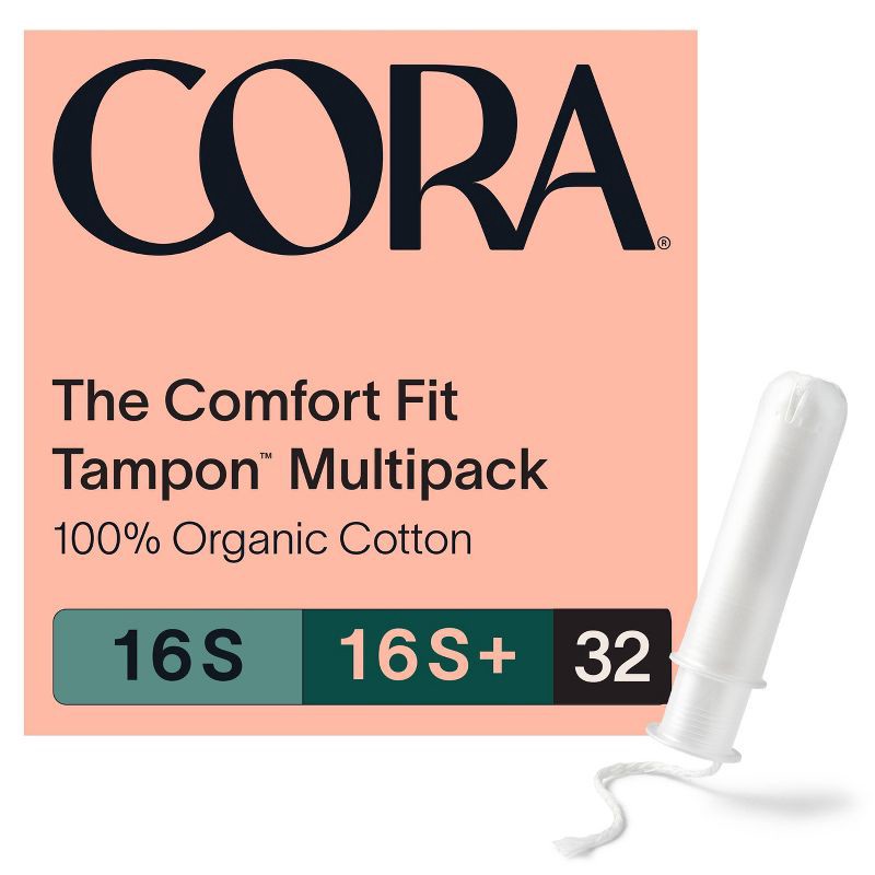 slide 1 of 4, Cora Organic Cotton Mix Pack Tampons - Super/Super Plus - 32ct, 32 ct