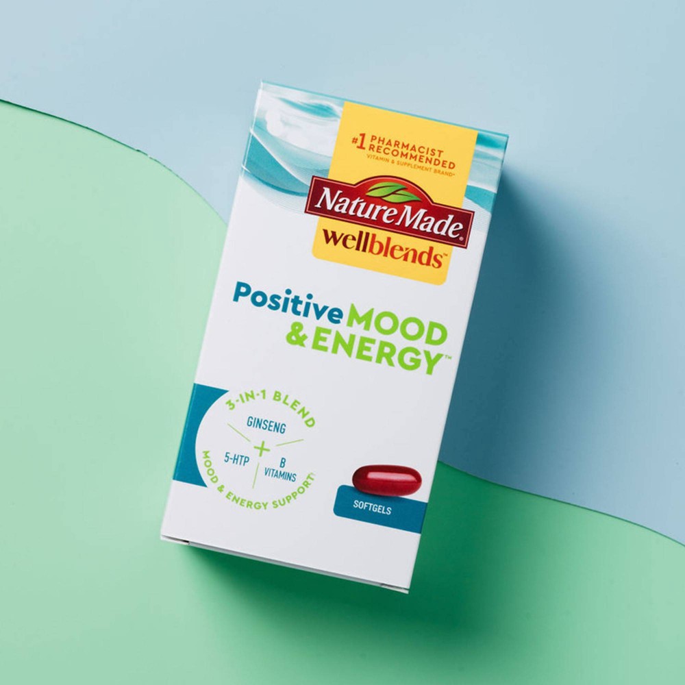 slide 2 of 5, Nature Made Wellblends 3-in-1 Blend Positive Mood & Energy Softgels - 24ct, 24 ct