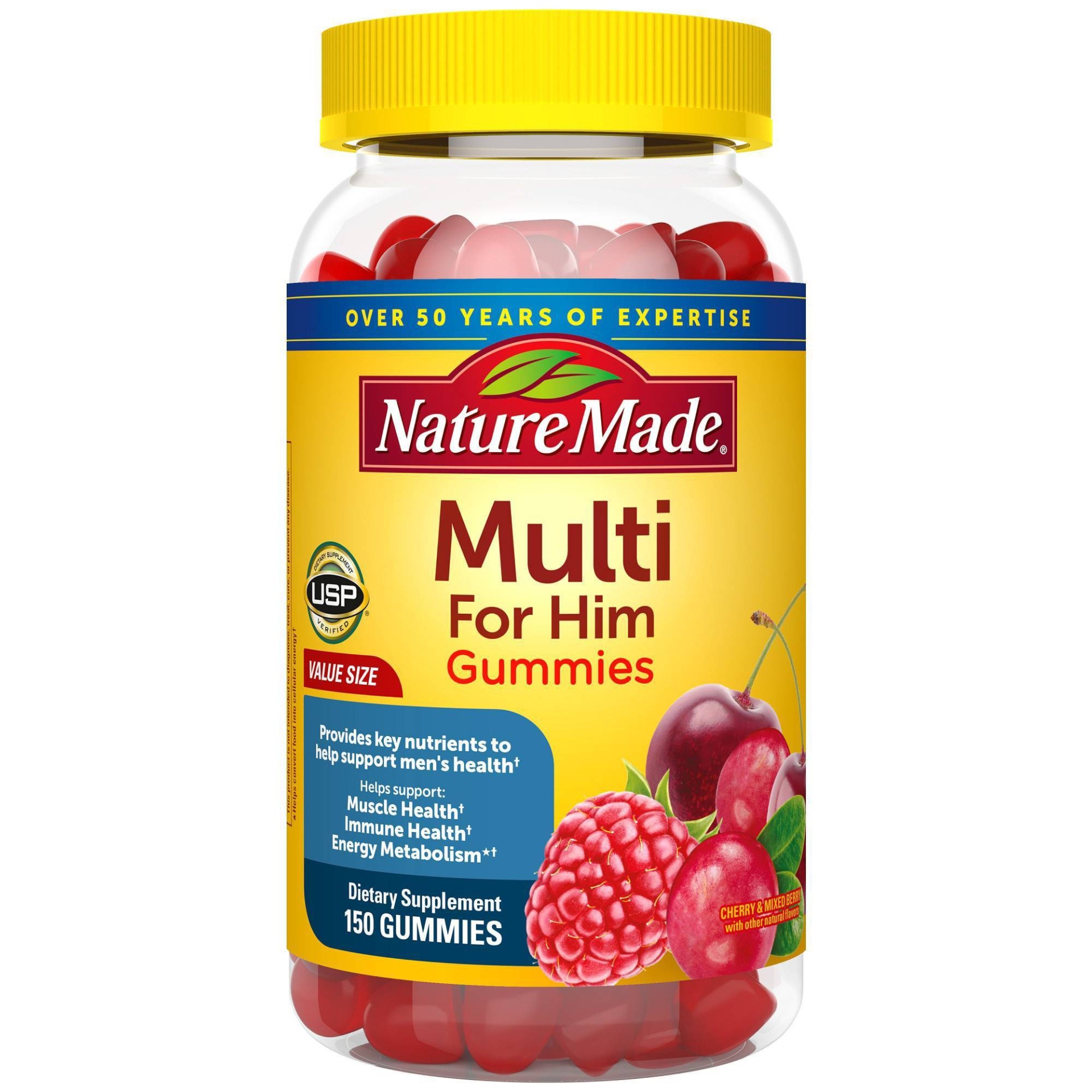 slide 1 of 5, Nature Made Multivitamin Gummies for Him - 150ct, 150 ct