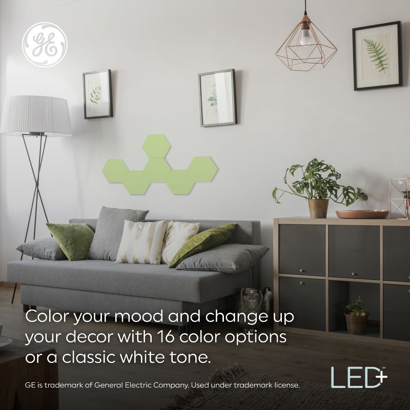 slide 2 of 11, GE Household Lighting GE 6pk LED Color Changing Tile Panel Lights, 6 ct
