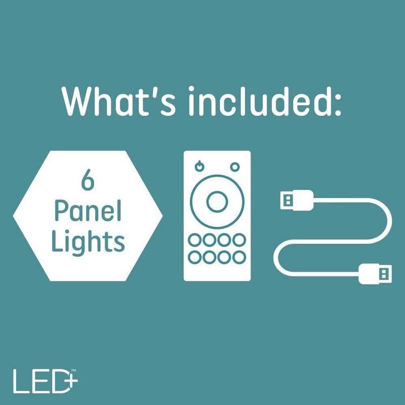 slide 8 of 11, GE Household Lighting GE 6pk LED Color Changing Tile Panel Lights, 6 ct