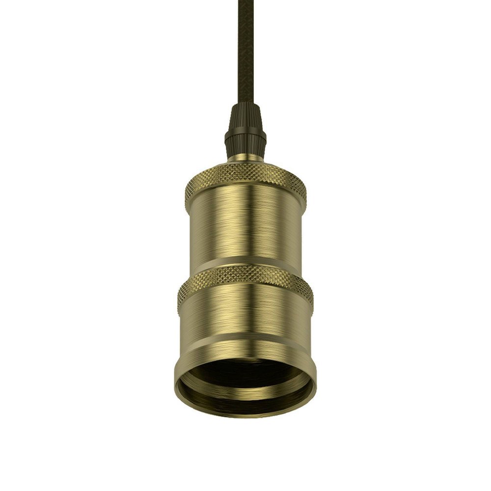 slide 3 of 6, GE Household Lighting GE Style Socket Fixture Soft Gold Black Cord For Use With Medium Base Bulb, 1 ct