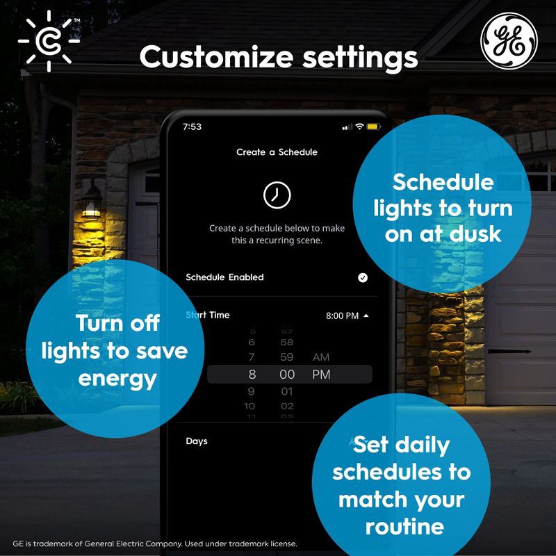 slide 3 of 9, GE Household Lighting GE CYNC Smart Color Changing PAR38 LED Outdoor Floodlight Bulb, 1 ct