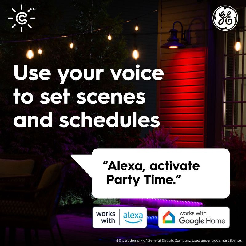 slide 4 of 9, GE Household Lighting GE CYNC Smart Color Changing PAR38 LED Outdoor Floodlight Bulb, 1 ct