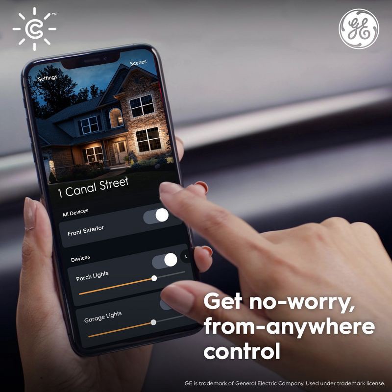 slide 7 of 9, GE Household Lighting GE CYNC Smart Color Changing PAR38 LED Outdoor Floodlight Bulb, 1 ct