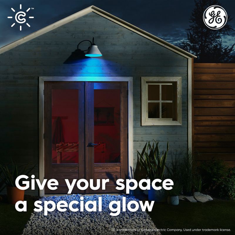 slide 8 of 9, GE Household Lighting GE CYNC Smart Color Changing PAR38 LED Outdoor Floodlight Bulb, 1 ct