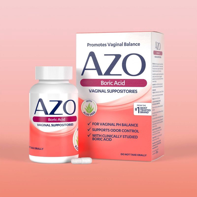 slide 2 of 7, AZO Boric Acid Vaginal Suppositories with Aloe - 30ct, 30 ct