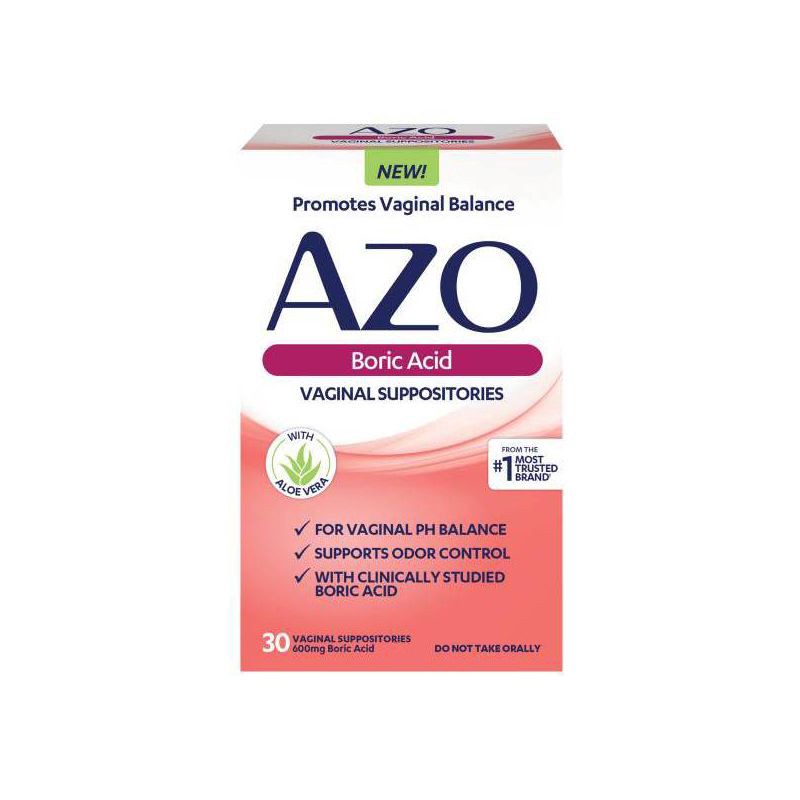 slide 4 of 7, AZO Boric Acid Vaginal Suppositories with Aloe - 30ct, 30 ct