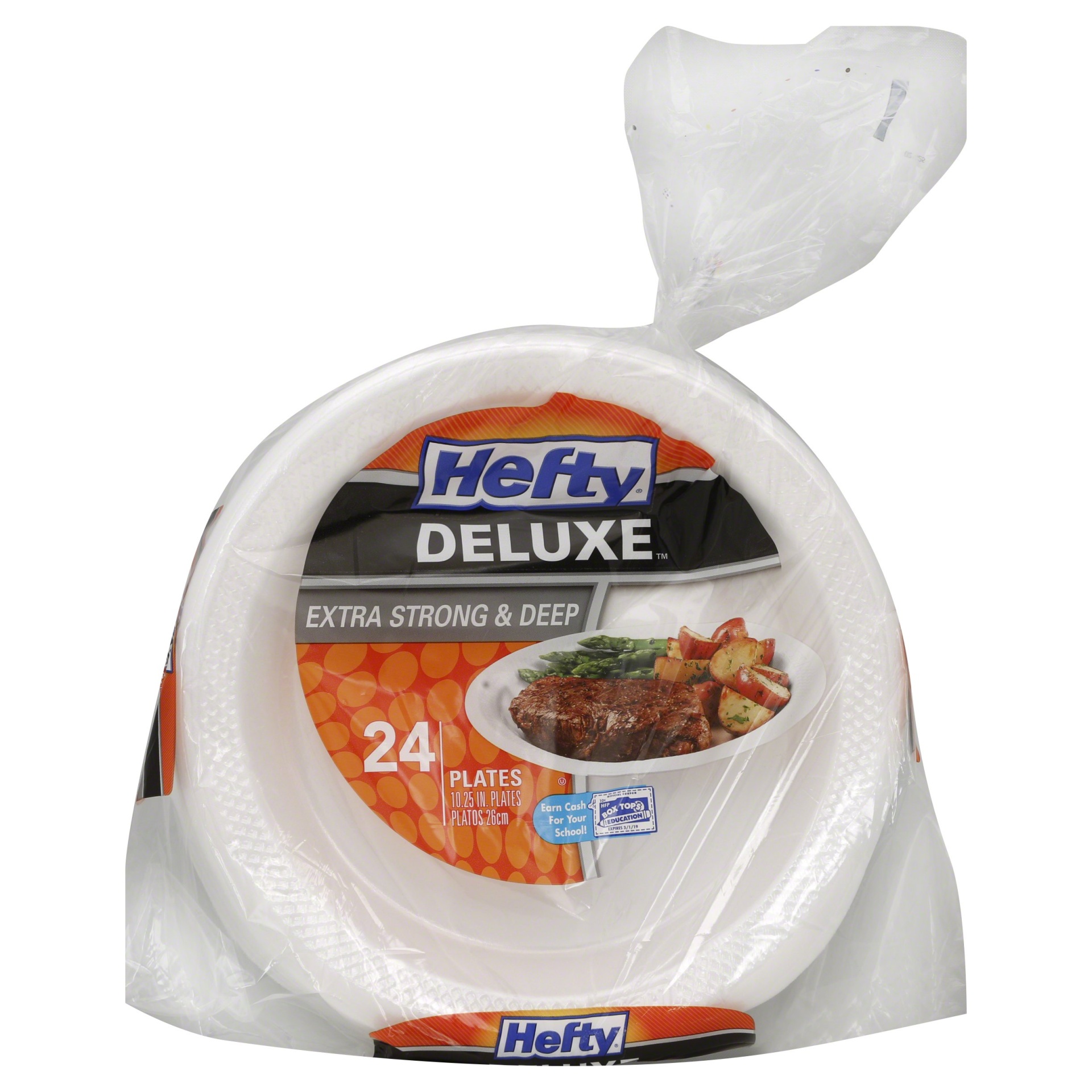 slide 1 of 1, Heft Deluxe Disposable Foam Plate, Extra Strong & Deep, 24 ct; 10.25 in