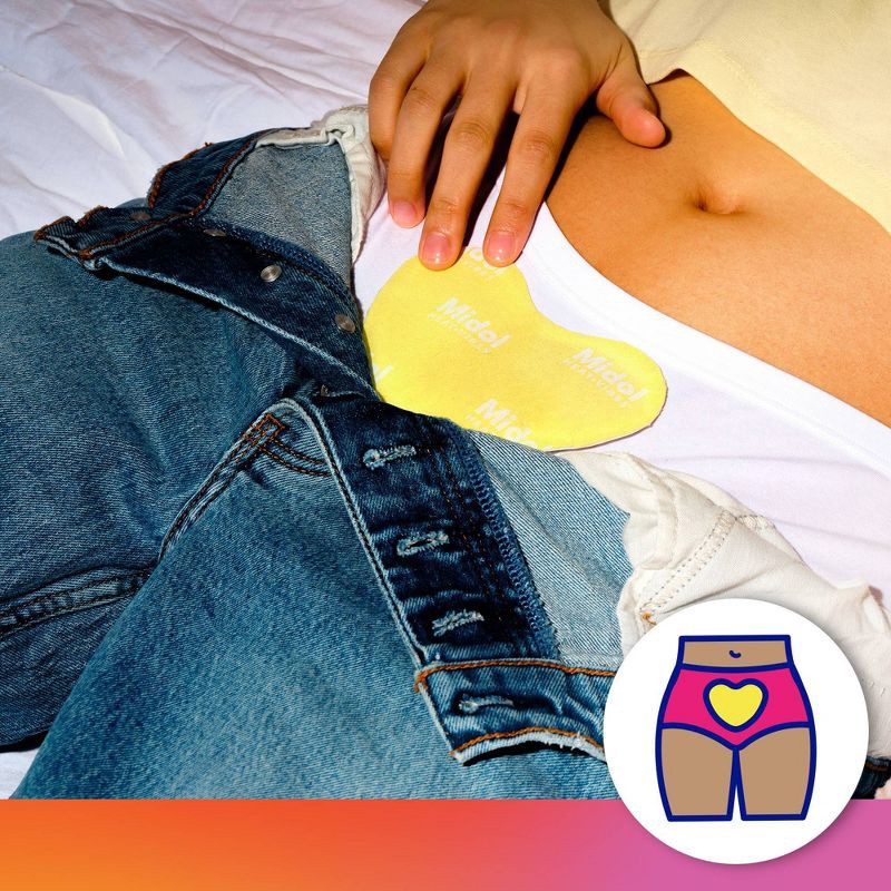slide 6 of 8, Midol Heat Vibes Menstrual Pain Relief Heat Patches for Menstrual Symptom Relief - 3ct, 3 ct