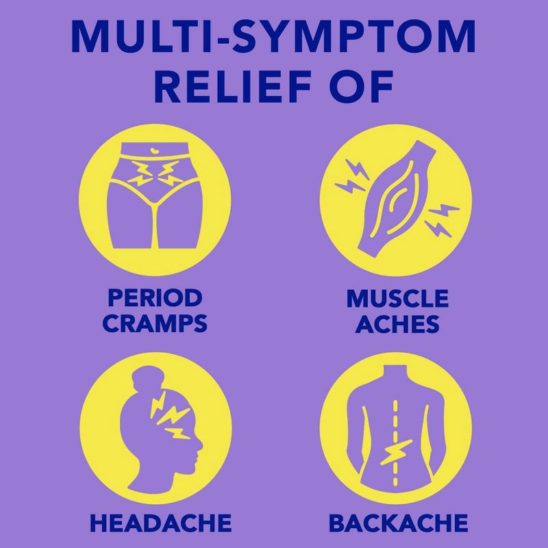 slide 6 of 12, Midol Menstrual Relief Long Lasting Pain Reliever Caplets with Acetaminophen for Menstrual Period Pain Symptoms - 20ct, 20 ct