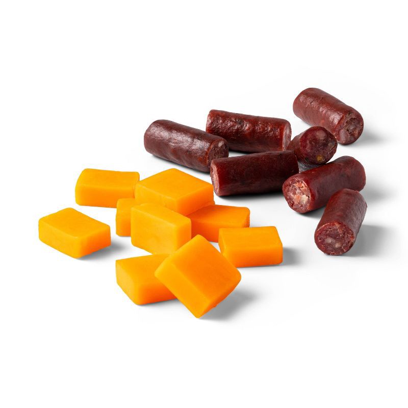 slide 3 of 5, Cheddar Cheese & Beef Sausage Protein Pack Quick Bite - 4.5oz/3ct - Good & Gather™, 3 ct; 4.5 oz