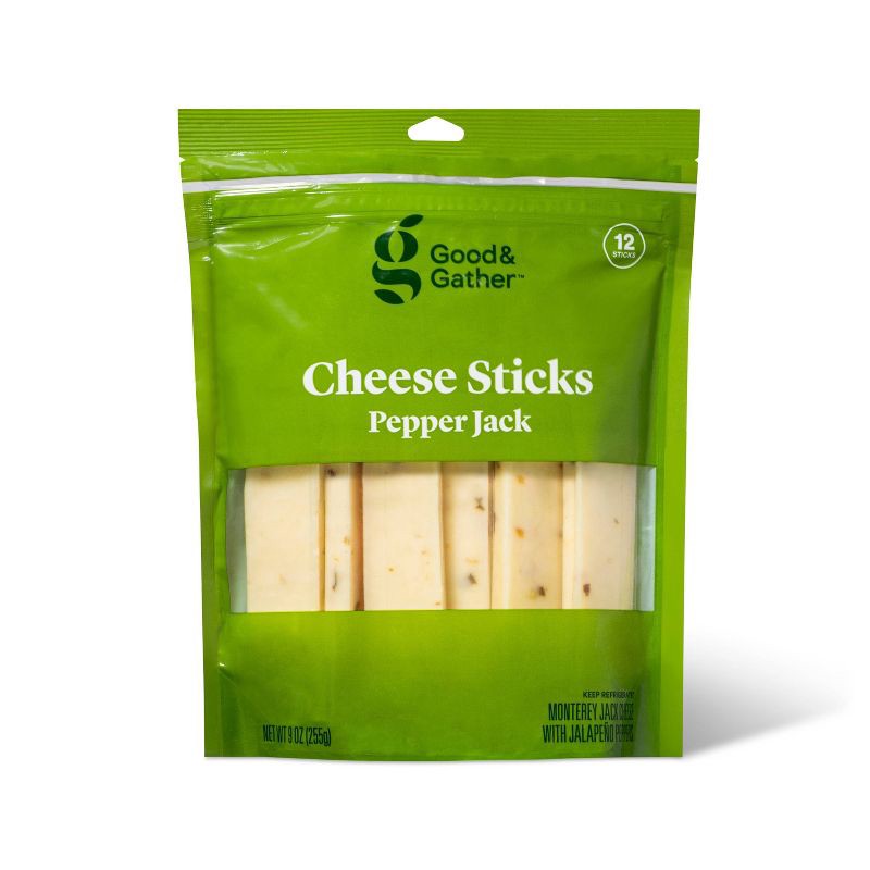 slide 1 of 4, Pepper Jack Cheese Sticks - 9oz/12ct - Good & Gather™, 12 ct; 9 oz