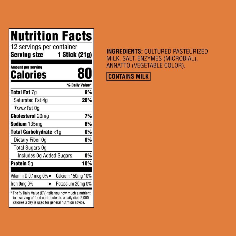 slide 5 of 5, Mild Cheddar Cheese Sticks - 9oz/12ct - Good & Gather™, 12 ct; 9 oz