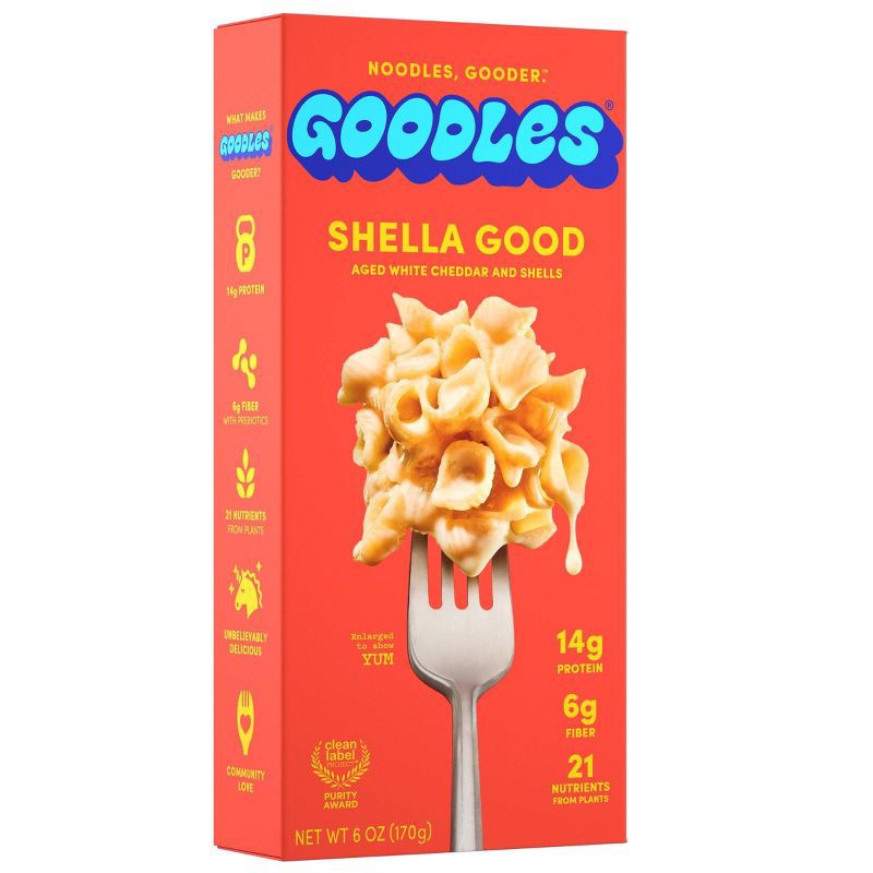 slide 1 of 4, Goodles Shella Good Aged White Cheddar Protein Mac & Cheese - 6oz, 6 oz