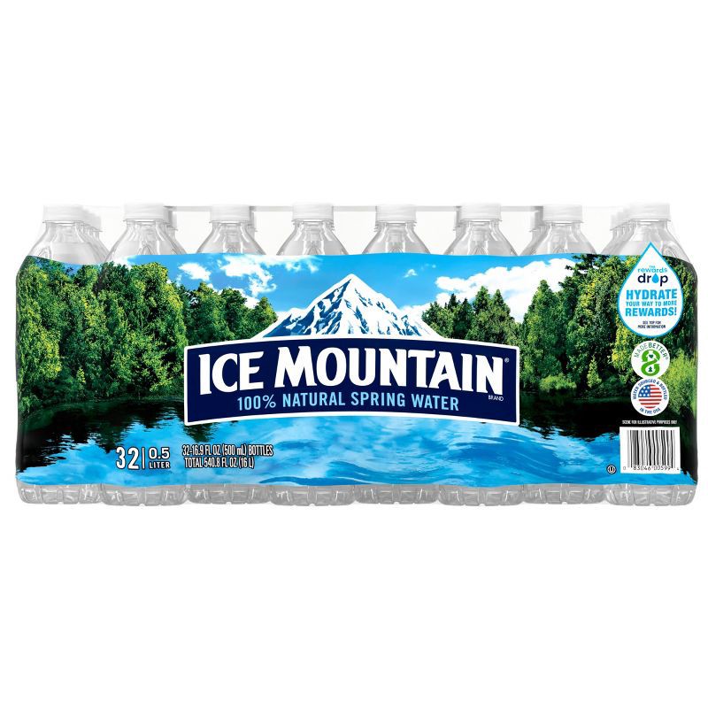 slide 2 of 11, Ice Mountain 100% Natural Spring Water - 32pk/16.9 fl oz Bottles, 32 ct, 16.9 fl oz