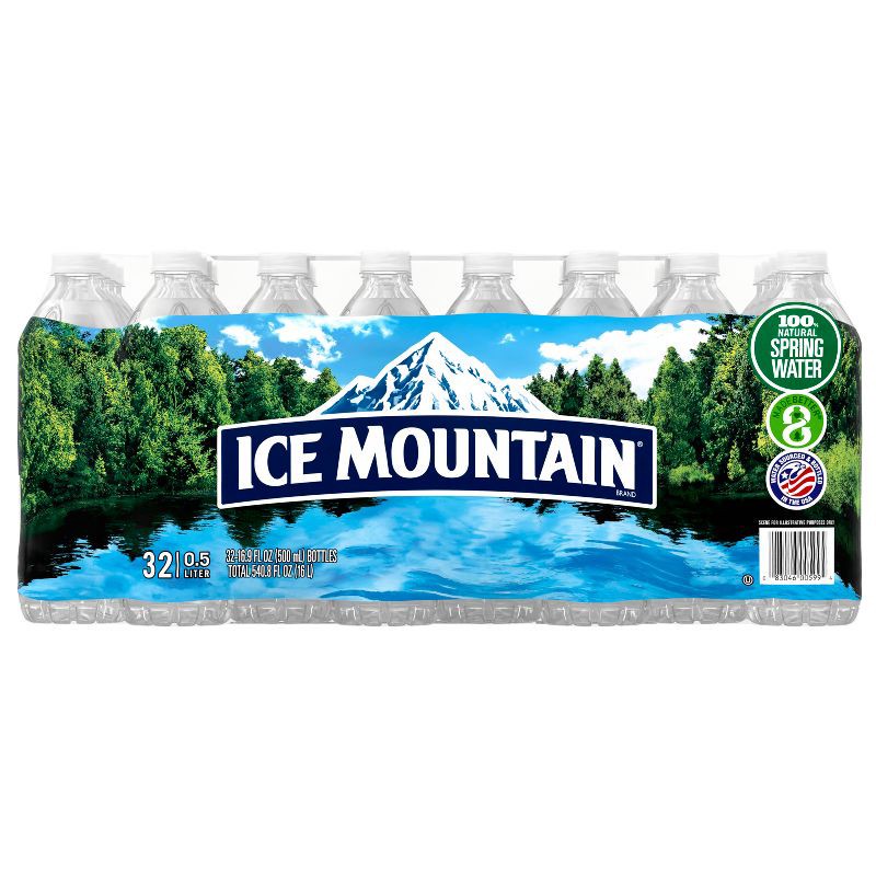 slide 9 of 11, Ice Mountain 100% Natural Spring Water - 32pk/16.9 fl oz Bottles, 32 ct, 16.9 fl oz