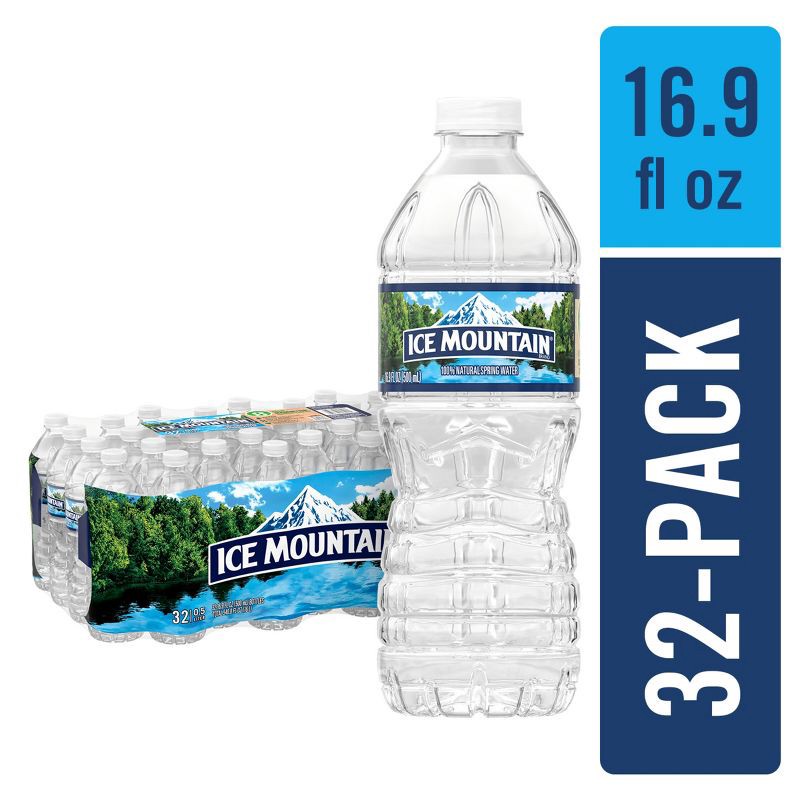 slide 1 of 11, Ice Mountain Spring Water - 32 Pack/16.9 Fl Oz,Plastic Bottles, 32 ct, 16.9 fl oz