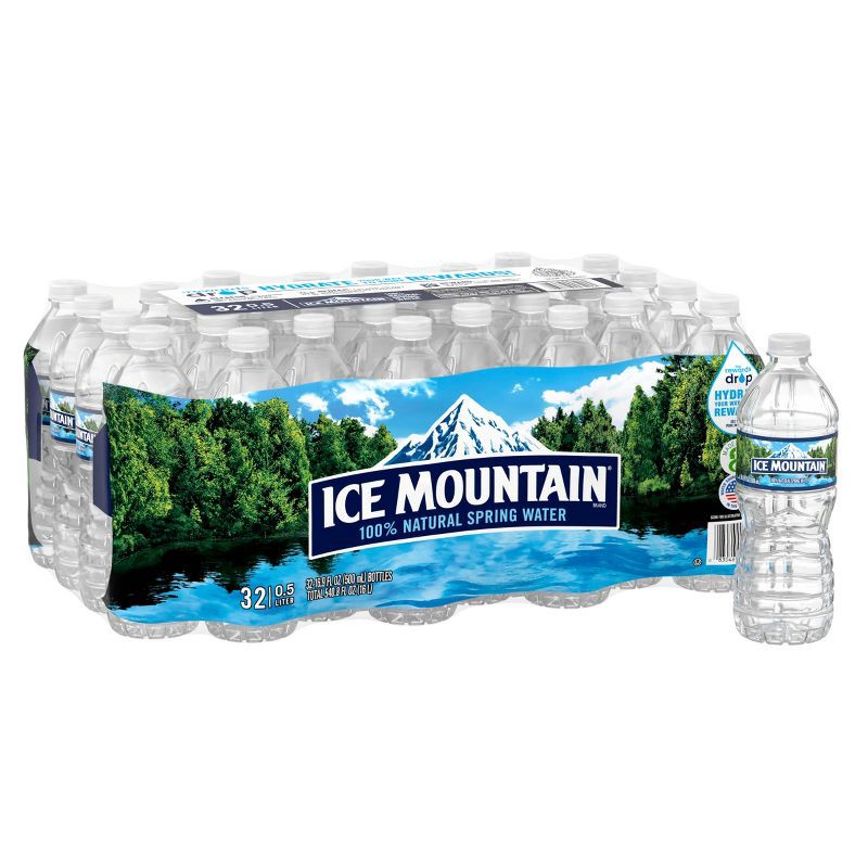 slide 1 of 11, Ice Mountain 100% Natural Spring Water - 32pk/16.9 fl oz Bottles, 32 ct, 16.9 fl oz