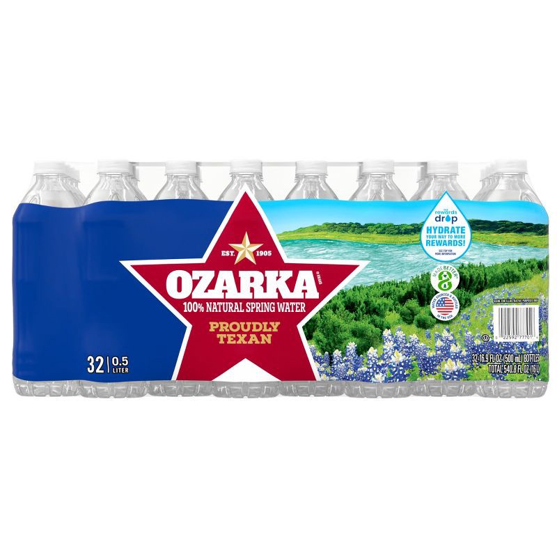 slide 2 of 10, Ozarka 100% Natural Spring Water - 32pk/16.9 fl oz Bottles, 32 ct, 16.9 fl oz