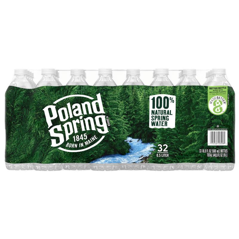 slide 8 of 10, Poland Spring 100% Natural Spring Water - 32pk/16.9 fl oz Bottles, 32 ct, 16.9 fl oz