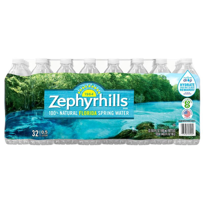 slide 2 of 10, Zephyrhills 100% Natural Spring Water - 32pk/16.9 fl oz Bottles, 32 ct, 16.9 fl oz