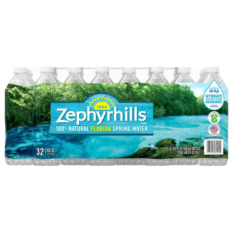 slide 3 of 10, Zephyrhills 100% Natural Spring Water - 32pk/16.9 fl oz Bottles, 32 ct, 16.9 fl oz