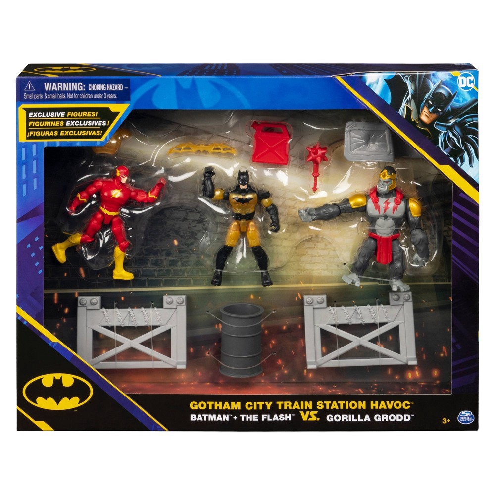 slide 7 of 10, Batman DC Gotham City Train Station Havoc: Batman and The Flash vs Gorilla Grodd Battle Pack (Target Exclusive), 1 ct