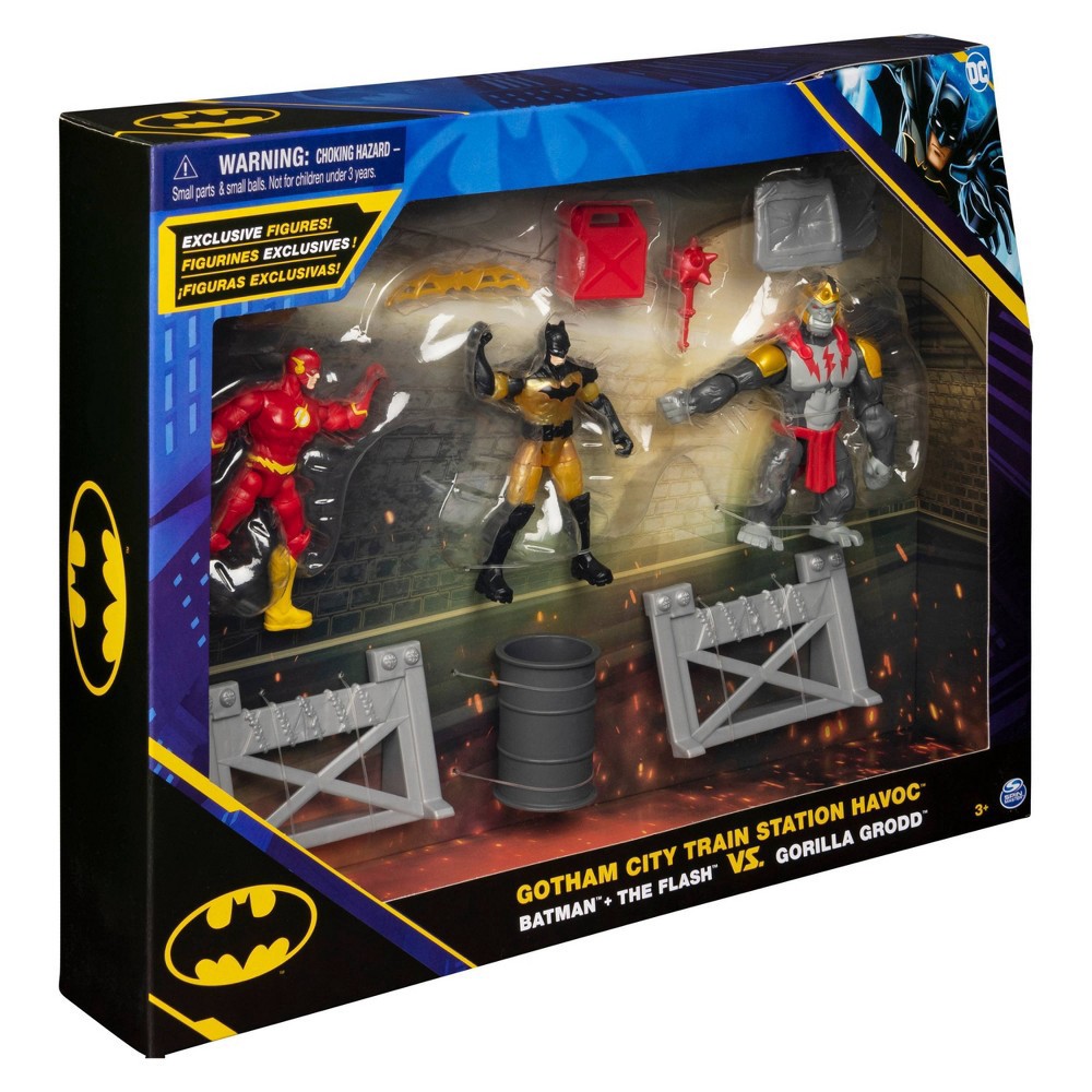 slide 9 of 10, Batman DC Gotham City Train Station Havoc: Batman and The Flash vs Gorilla Grodd Battle Pack (Target Exclusive), 1 ct