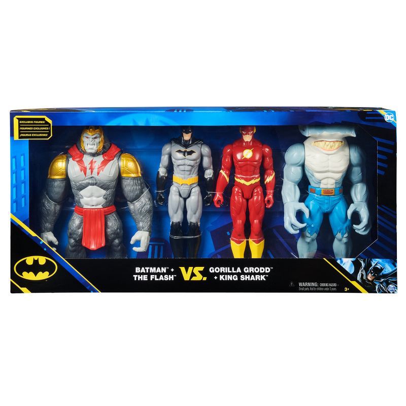 slide 5 of 7, DC Comics Batman 12" Action Figure 4pk (Batman + The Flash vs Gorilla Grodd + King Shark) (Target Exclusive), 4 ct