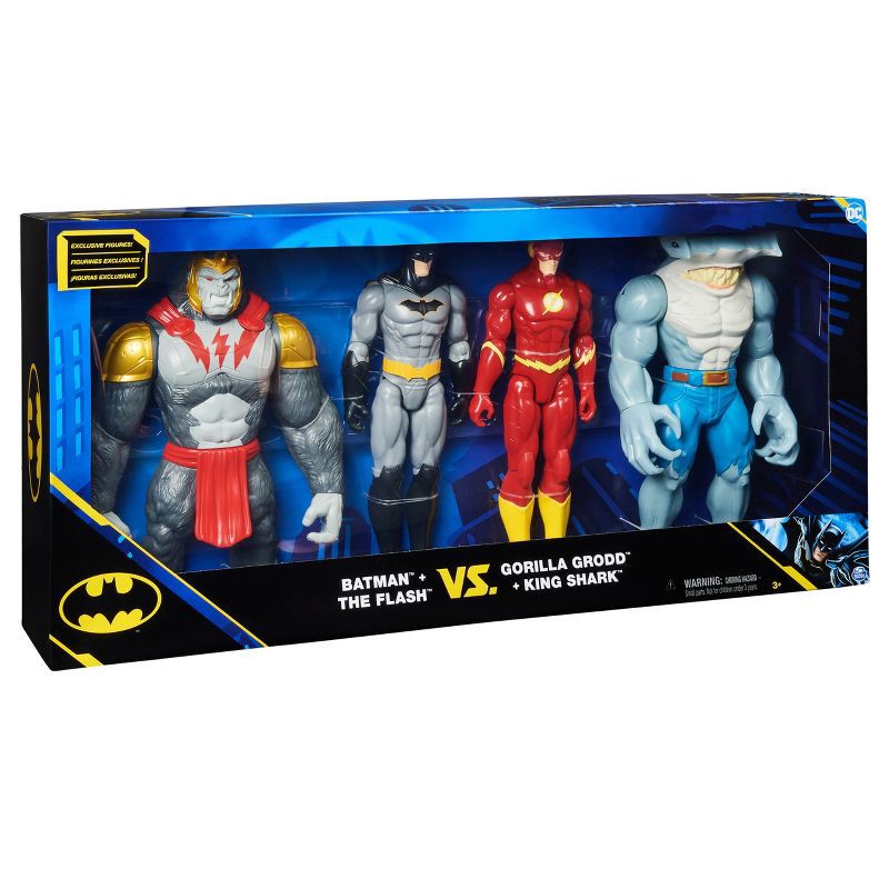 slide 6 of 7, DC Comics Batman 12" Action Figure 4pk (Batman + The Flash vs Gorilla Grodd + King Shark) (Target Exclusive), 4 ct