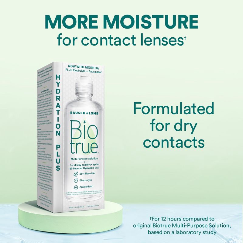slide 3 of 7, Biotrue Hydration Plus Contact Solution for Hydrating Lens Care - 4 fl oz, 4 fl oz