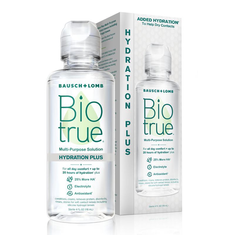 slide 1 of 7, Biotrue Hydration Plus Contact Solution for Hydrating Lens Care - 4 fl oz, 4 fl oz