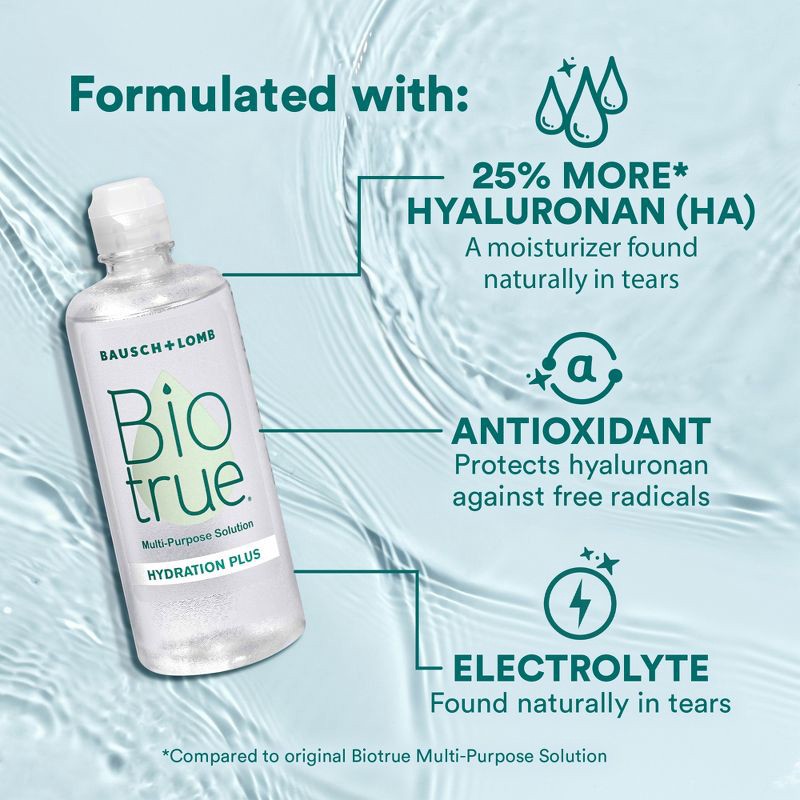slide 6 of 9, Biotrue Hydration Plus Contact Solution for Hydrating Lens Care - 20 fl oz, 20 fl oz