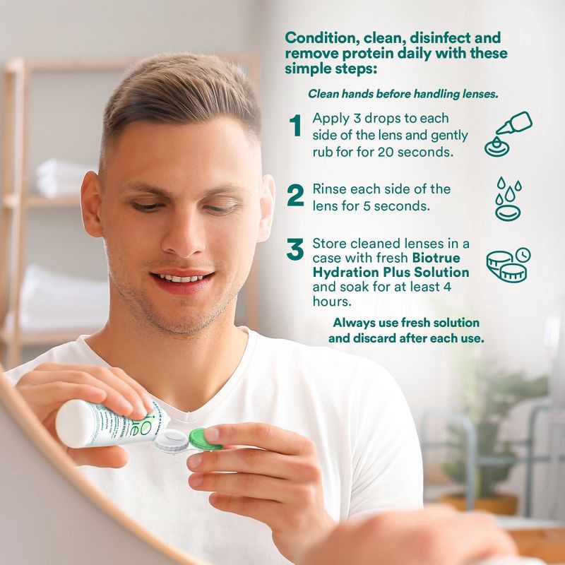 slide 7 of 9, Biotrue Hydration Plus Contact Solution for Hydrating Lens Care - 20 fl oz, 20 fl oz