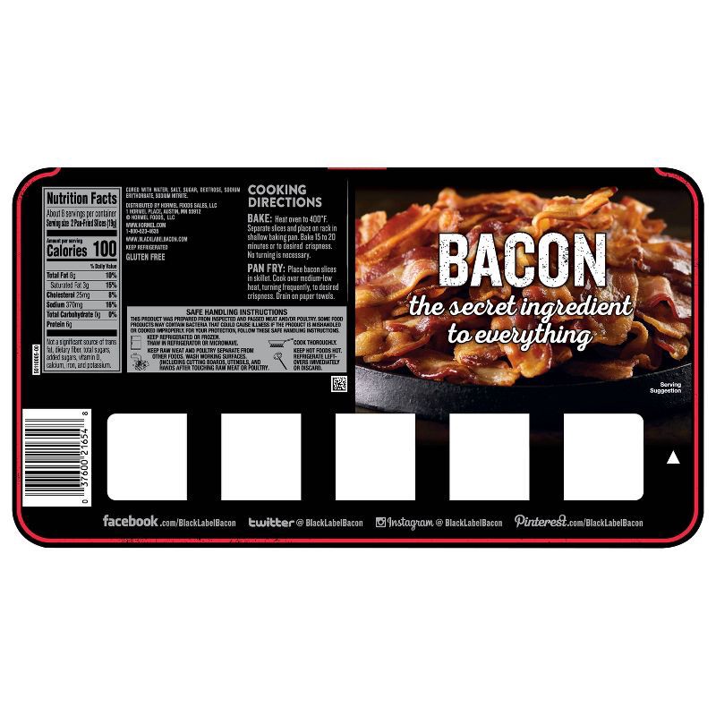 slide 2 of 9, Hormel Black Label Original Bacon - 16oz, 16 oz