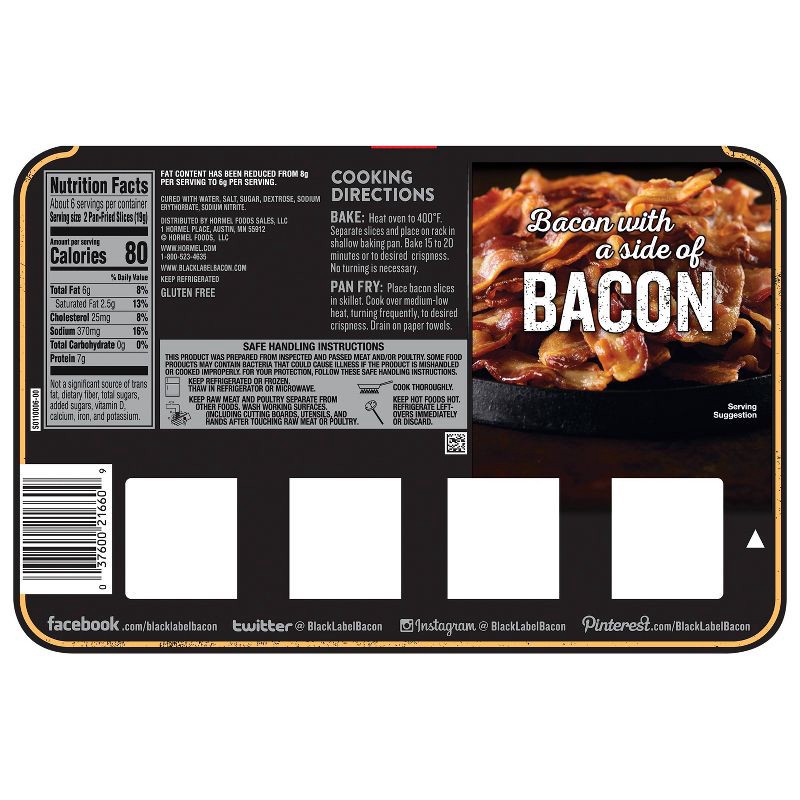 slide 2 of 8, Hormel Black Label Center Cut Bacon - 12oz, 12 oz