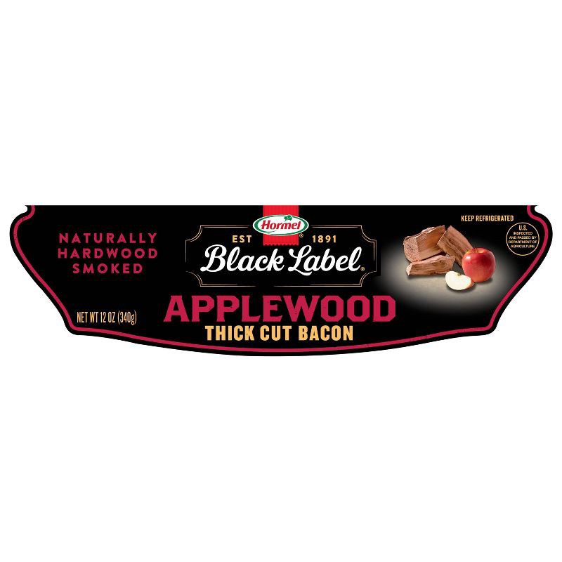 slide 6 of 6, Hormel Black Label Applewood Smoked Thick Cut Bacon - 12oz, 12 oz